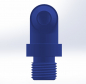 Preview: Winkel 3/8" Schlauch - G 1/4" Gewinde blau RAL 5007 PVC